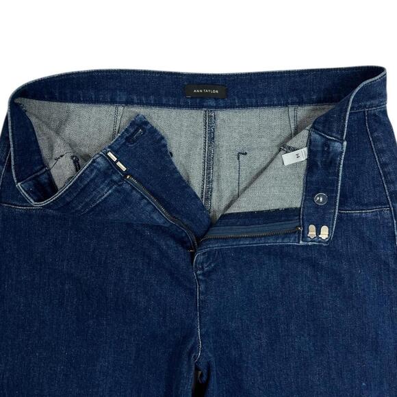 Ann Taylor Jeans Womens 14 Blue High Rise Wide Leg Sailor Button Stretch Denim - Picture 4 of 11